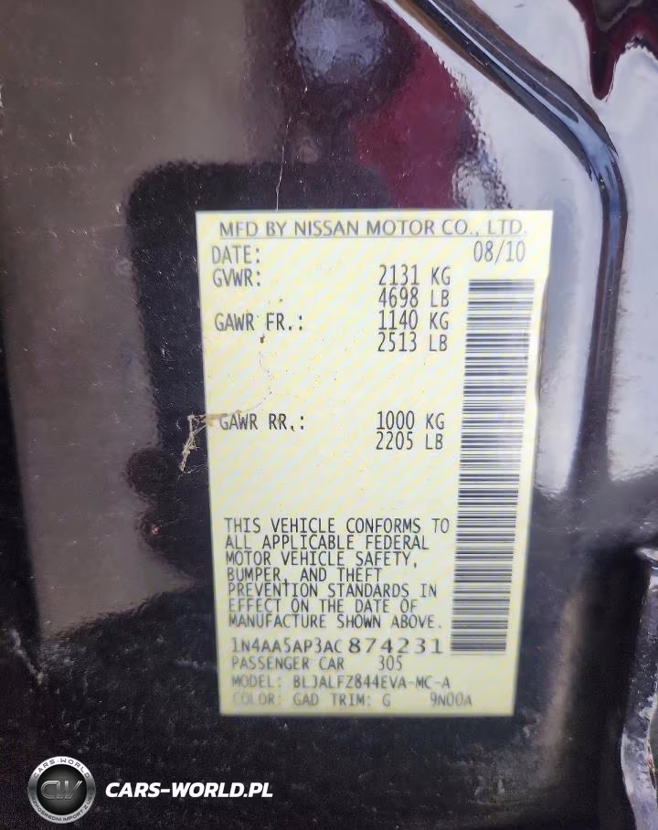 2010 Niss Maxima 3.5 VIN:1N4AA5AP3AC874231 - 12