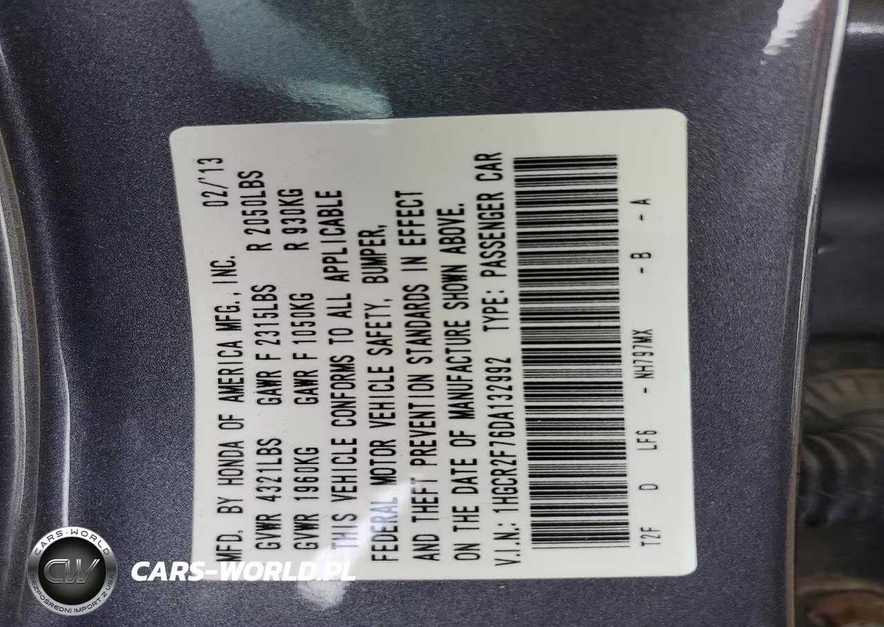 2013 Hond Accord Ex VIN:1HGCR2F76DA132992 - 14