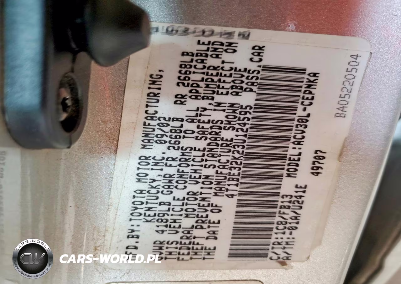 2003 Toyt Camry Le VIN:4T1BE32K23U124595 - 12