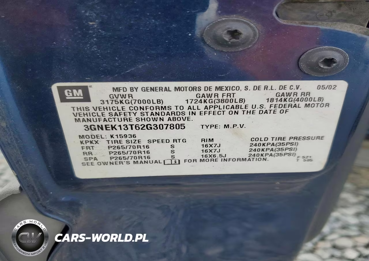 2002 Chevrolet Avalanche K1500 VIN:3GNEK13T62G307805 - 13
