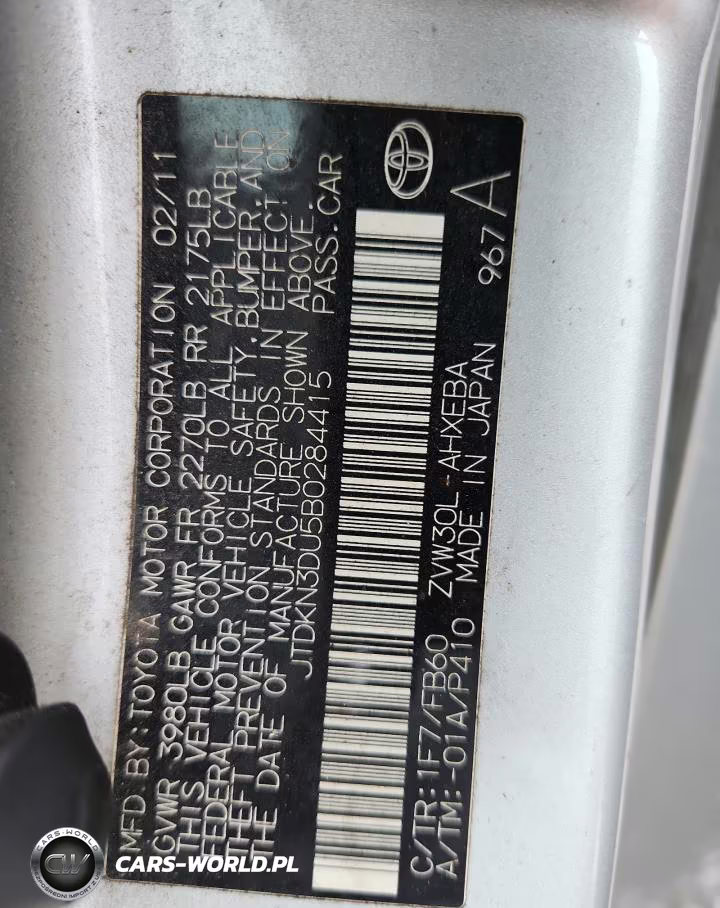2011 Toyota Prius Three VIN:JTDKN3DU5B0284415 - 12