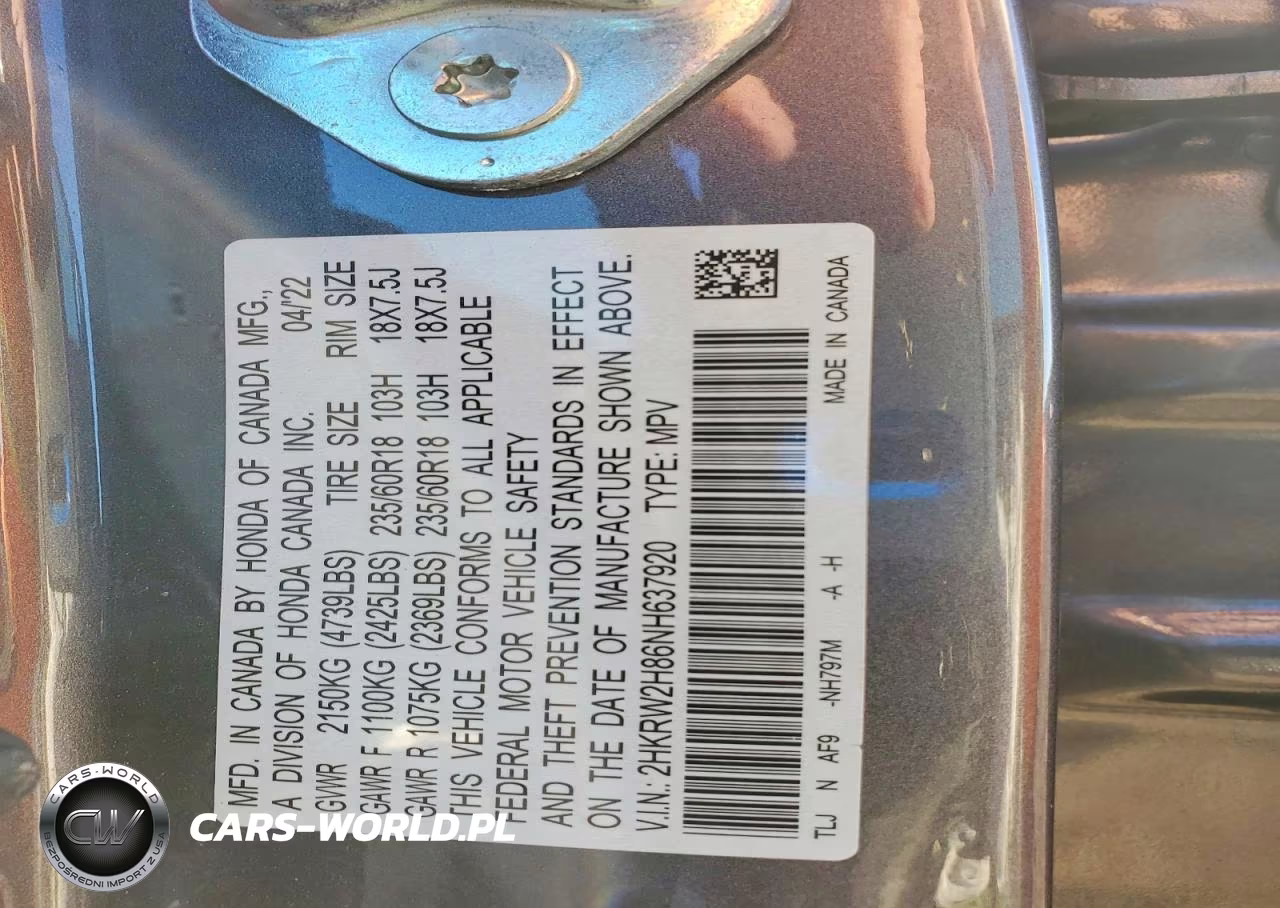 2022 Honda Cr-V Exl VIN:2HKRW2H86NH637920 - 14
