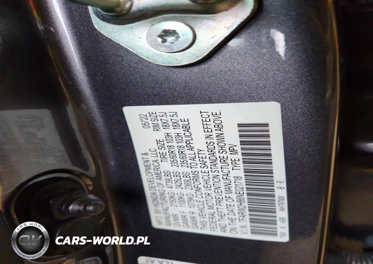 2022 Honda Cr-V Exl VIN:7FARW2H86NE021718 - 13