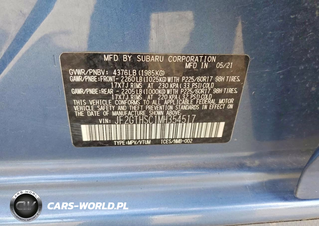 2021 Subaru Crosstrek Sport VIN:JF2GTHSC1MH354517 - 14