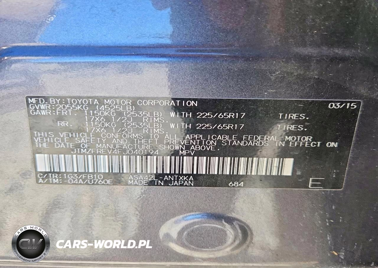 2015 Toyota Rav4 Le VIN:JTMZFREV4FJ040194 - 14