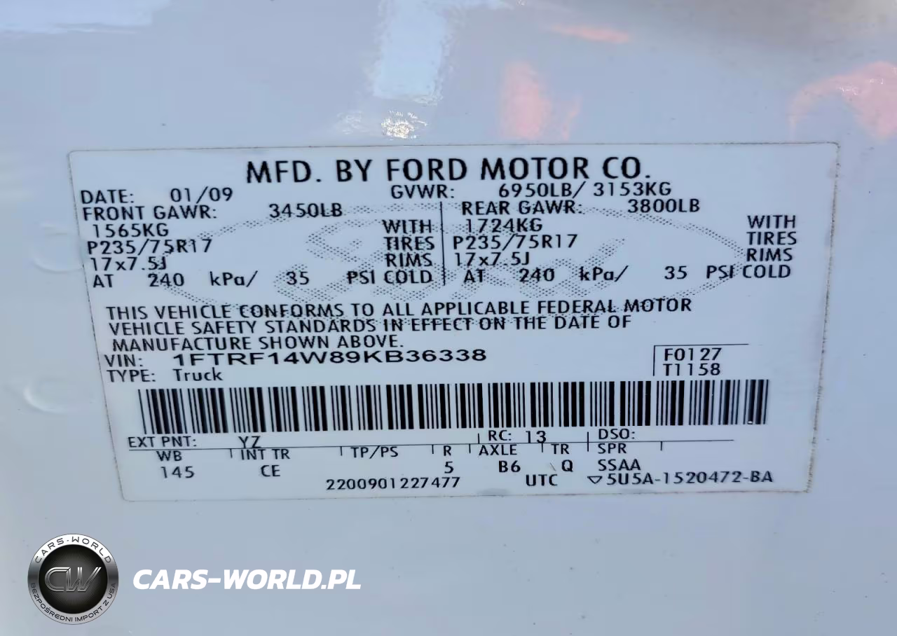 2009 Ford F150 VIN:1FTRF14W89KB36338 - 12
