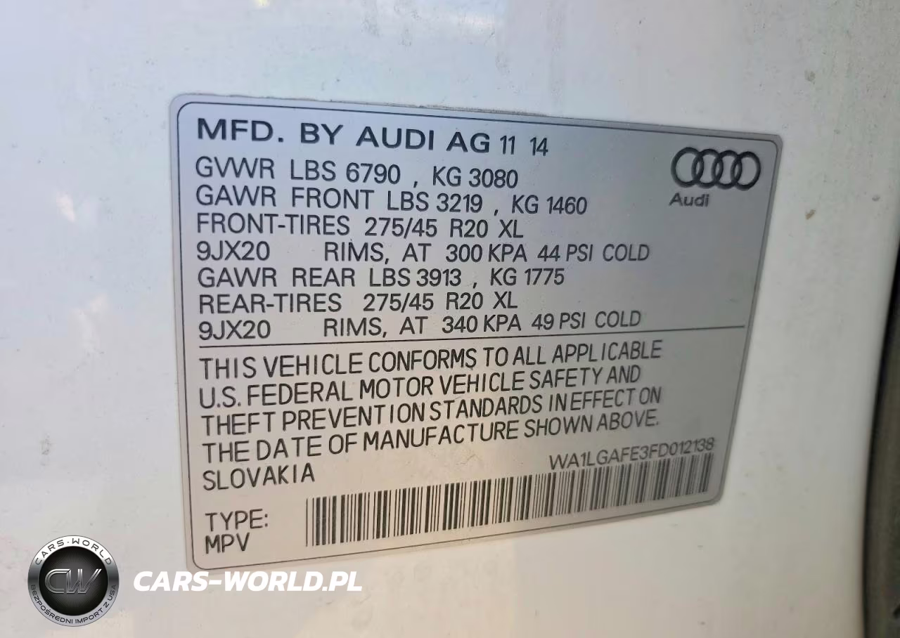 2015 Audi Q7 Premium Plus VIN:WA1LGAFE3FD012138 - 13