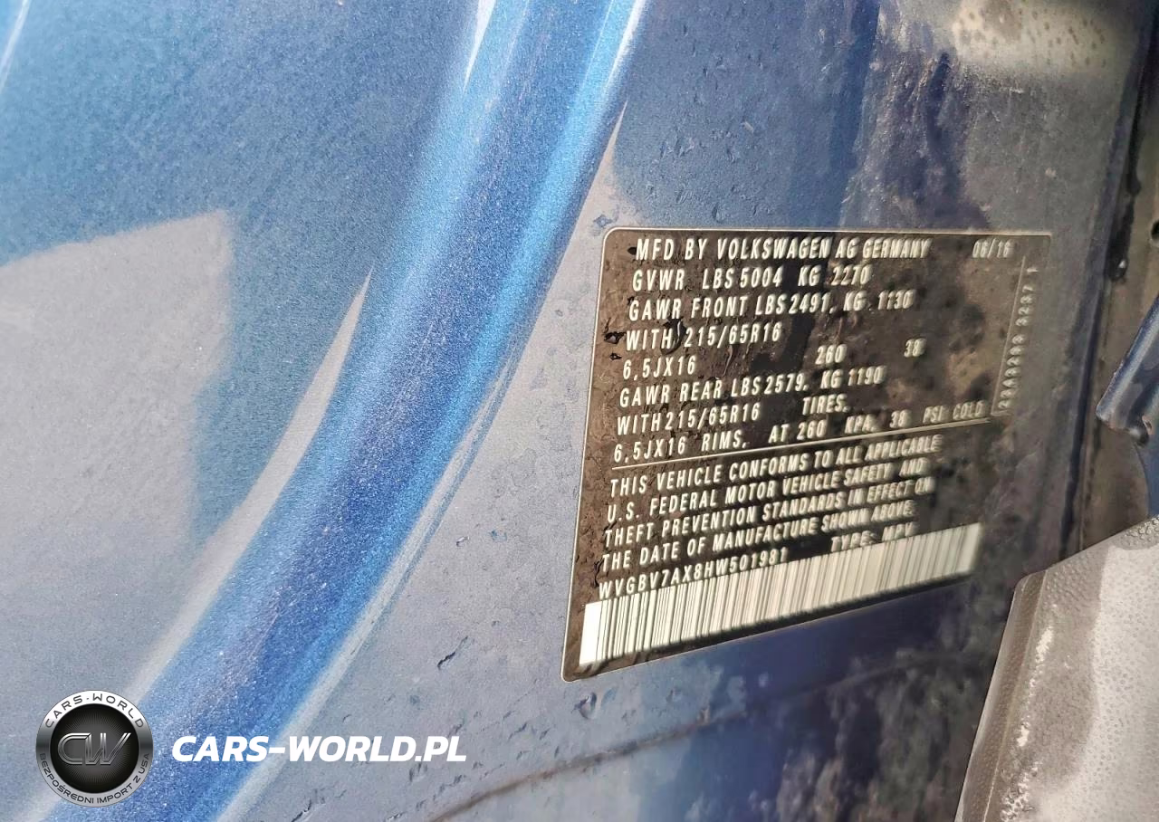 2017 Volkswagen Tiguan S VIN:WVGBV7AX8HW501981 - 13