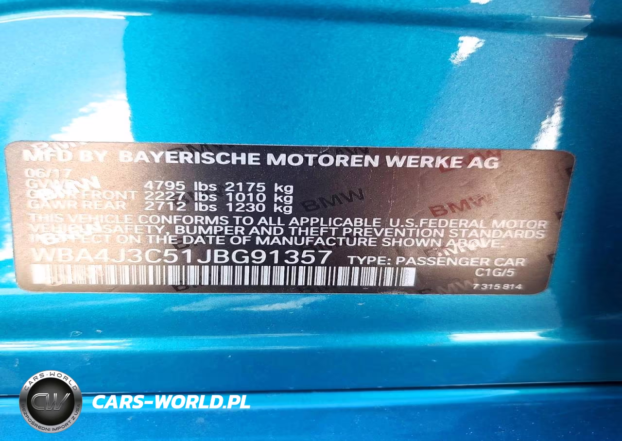 2018 BMW 430Xi Gran Coupe VIN:WBA4J3C51JBG91357 - 12
