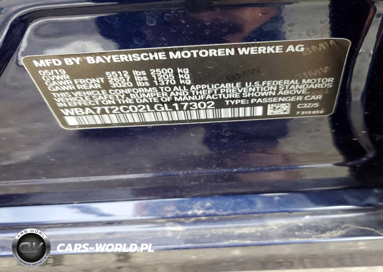 2020 BMW 740 I VIN:WBA7T2C02LGL17302 - 12