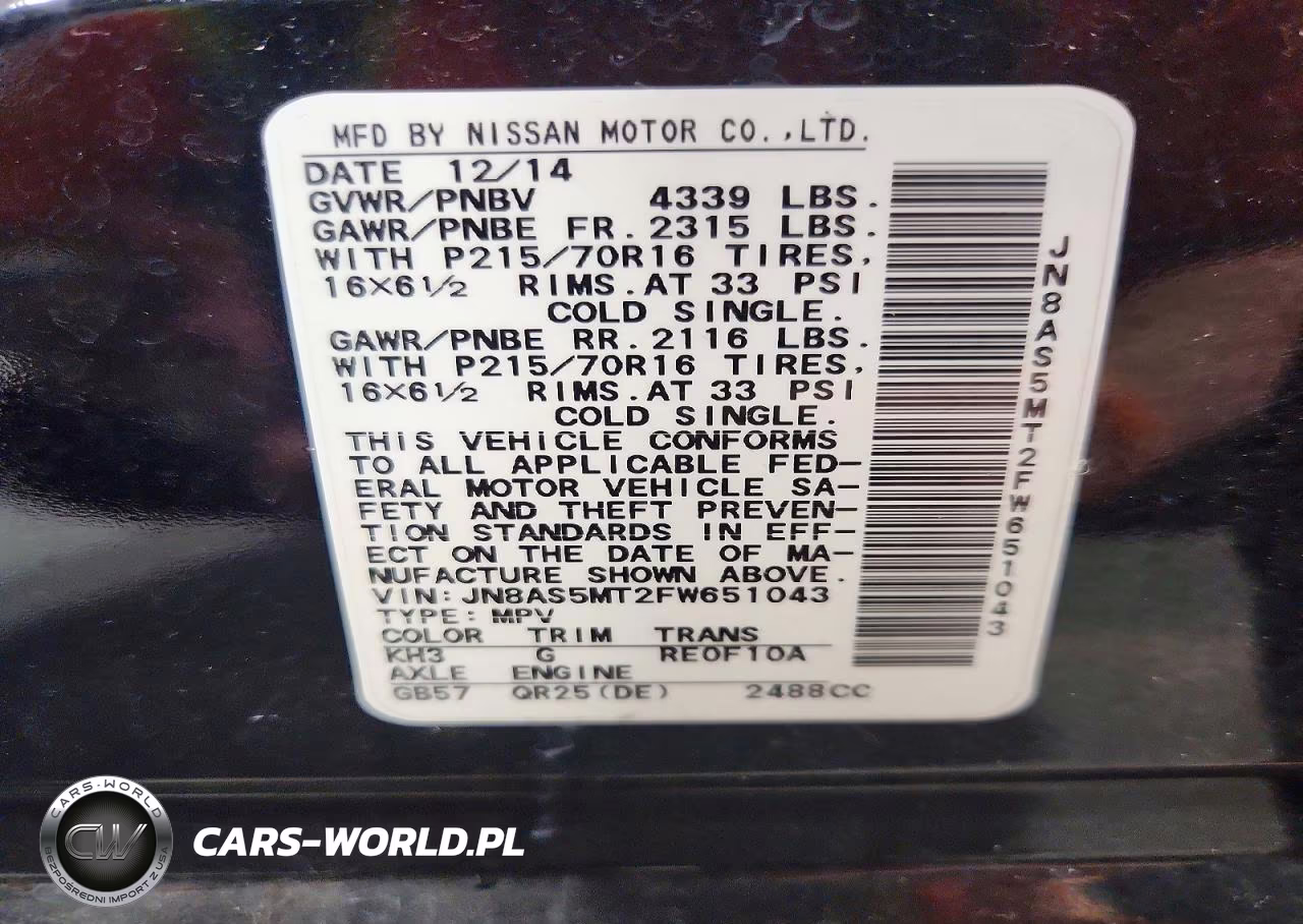 2015 Nissan Rogue Select S VIN:JN8AS5MT2FW651043 - 13