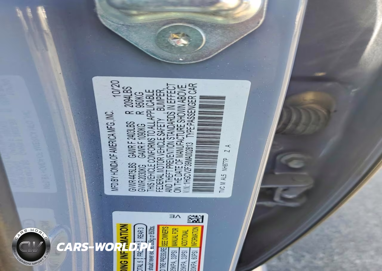 2021 Honda Accord Sport VIN:1HGCV2F39MA002813 - 12