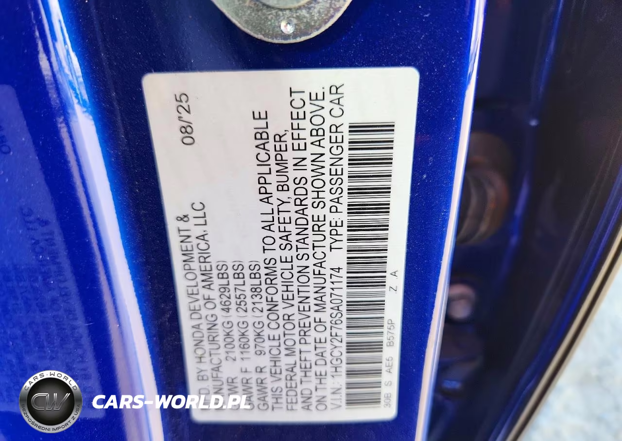 2025 Honda Accord Hybrid Sport-L VIN:1HGCY2F76SA071174 - 13