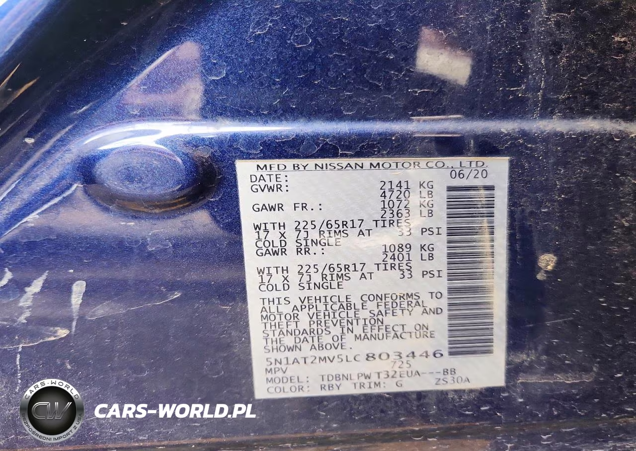 2020 Nissan Rogue S VIN:5N1AT2MV5LC803446 - 13