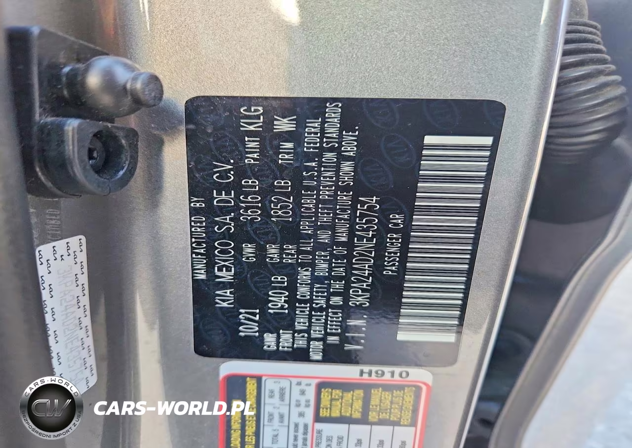 2022 Kia Rio S VIN:3KPA24AD2NE435754 - 12