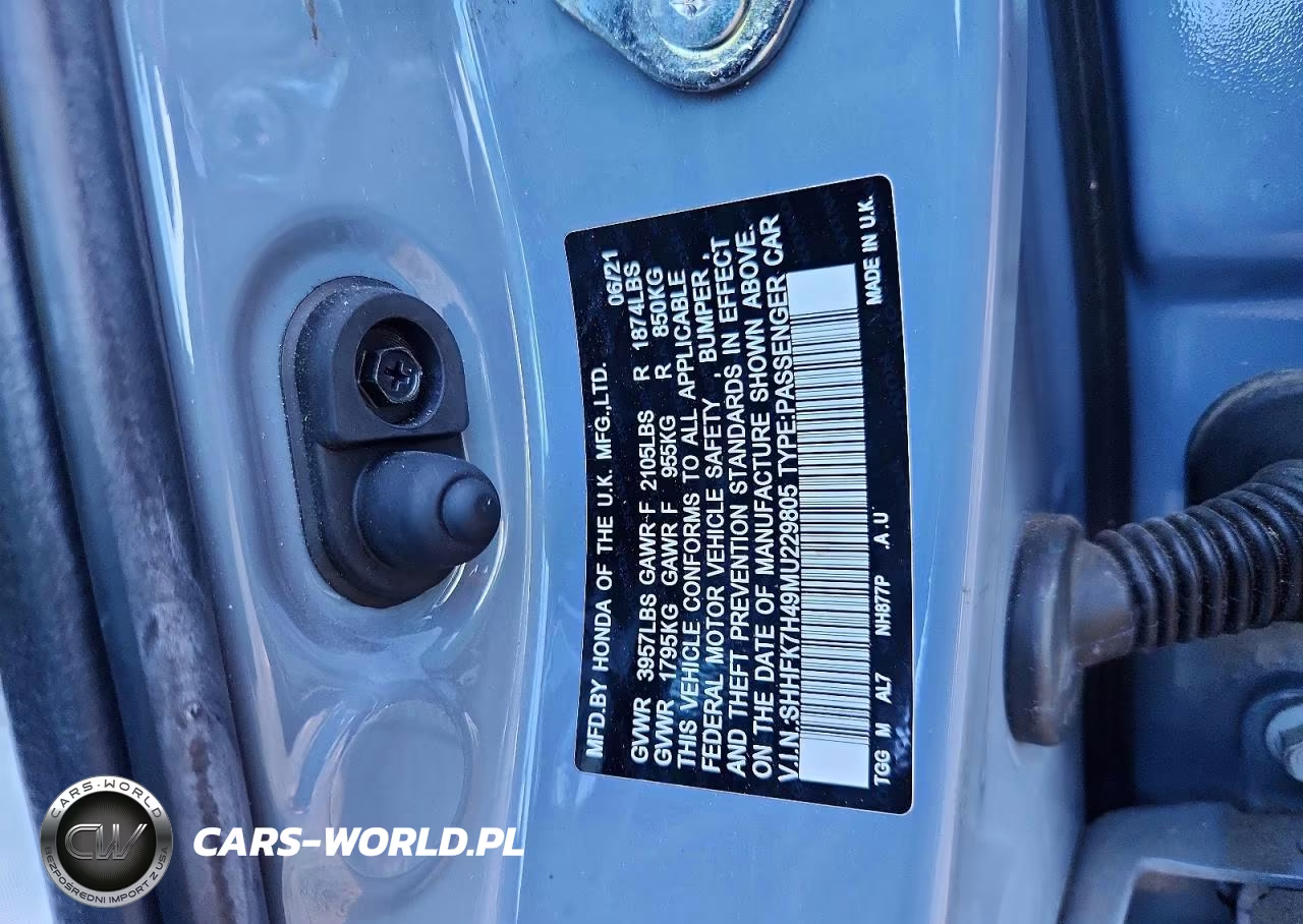 2021 Honda Civic Sport VIN:SHHFK7H49MU229805 - 12