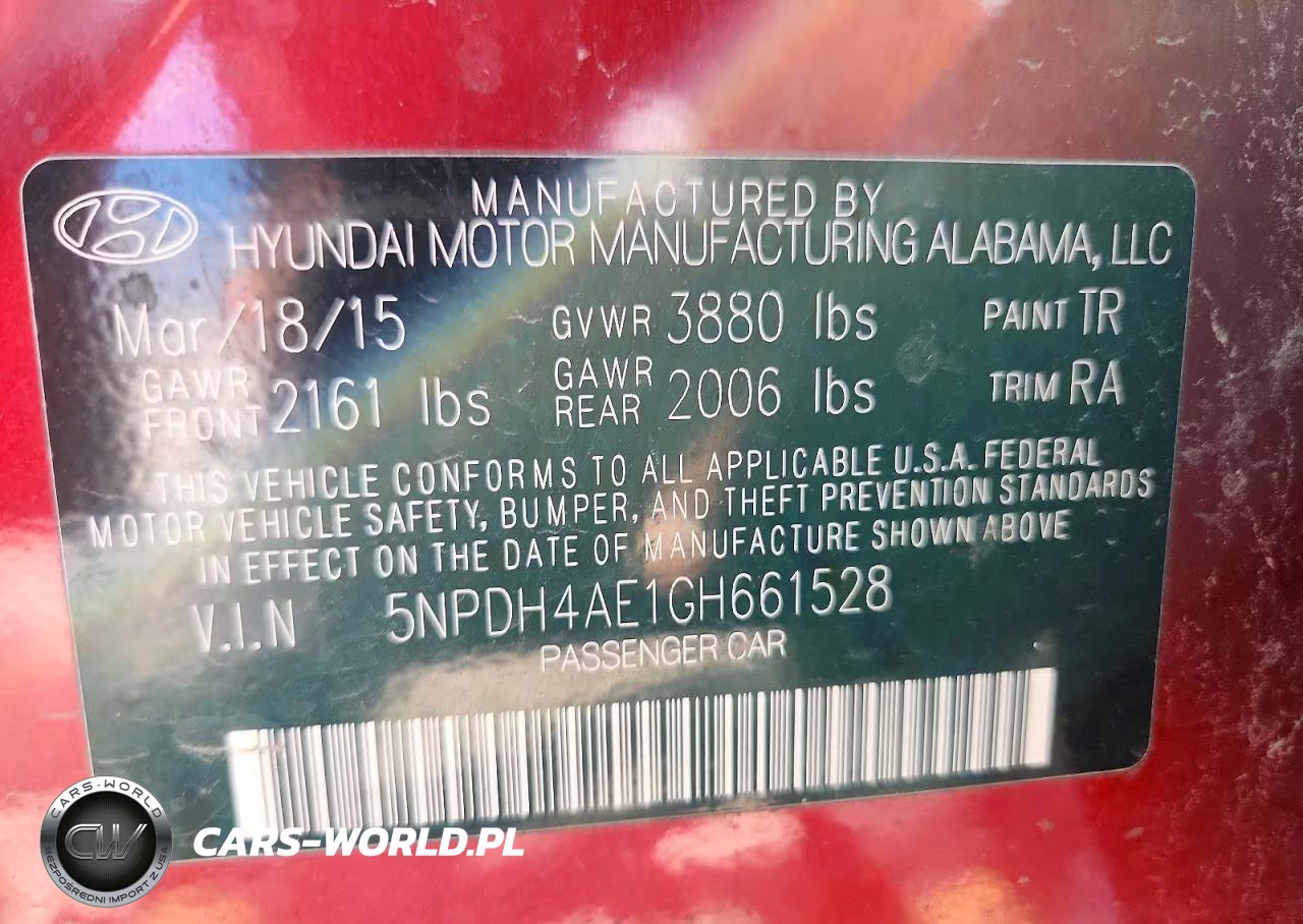 2016 Hyundai Elantra Se VIN:5NPDH4AE1GH661528 - 12
