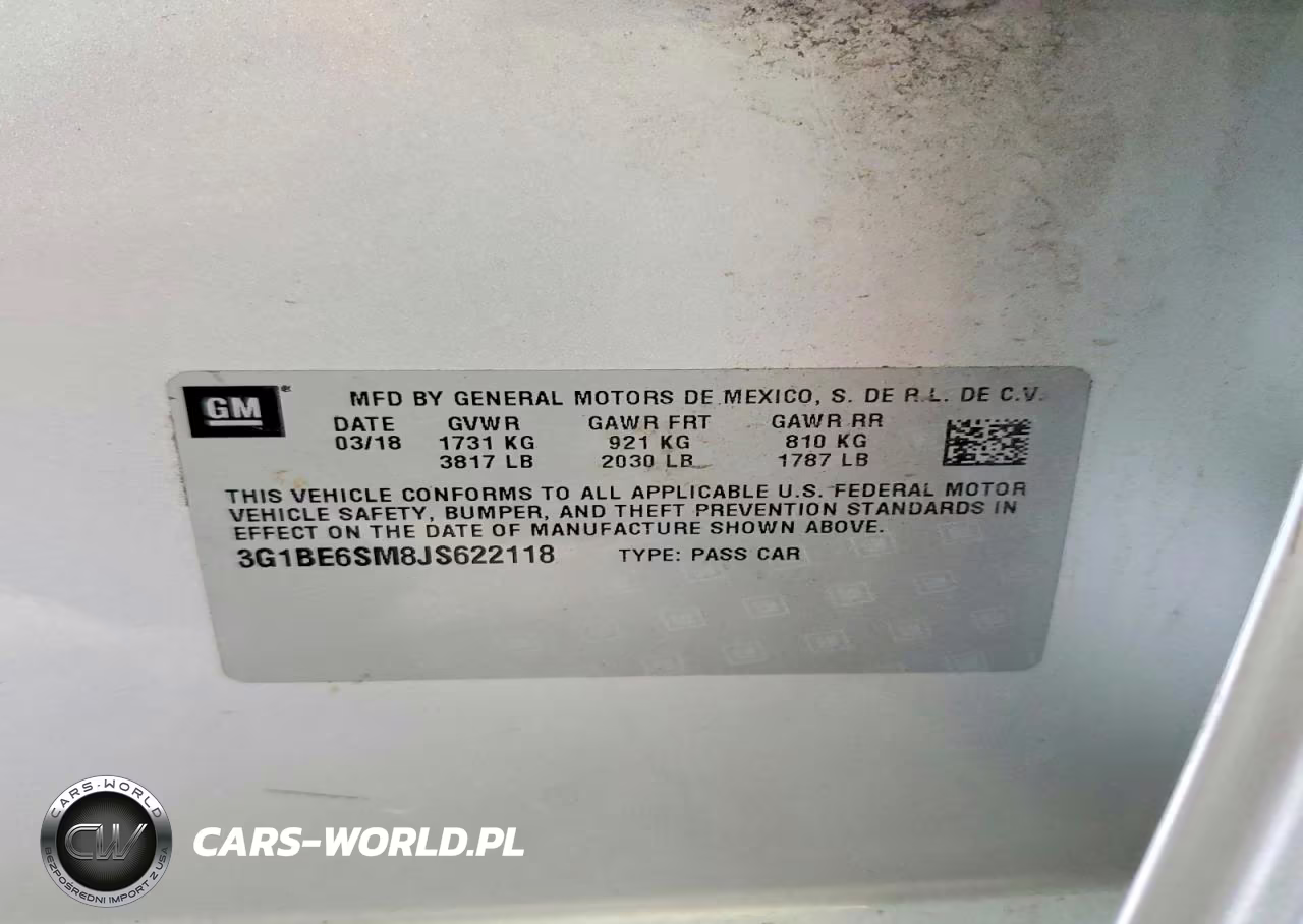 2018 Chevrolet Cruze Lt VIN:3G1BE6SM8JS622118 - 12