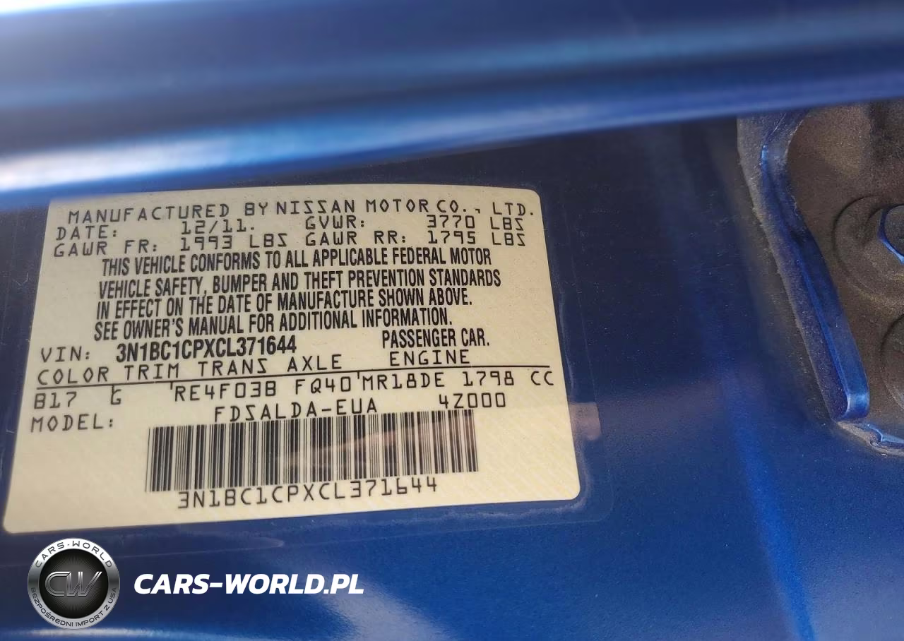 2012 Nissan Versa 1.8 S VIN:3N1BC1CPXCL371644 - 13