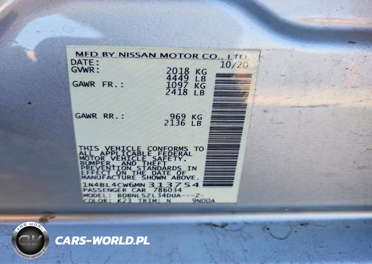 2021 Nissan Altima Sr VIN:1N4BL4CW6MN313754 - 12