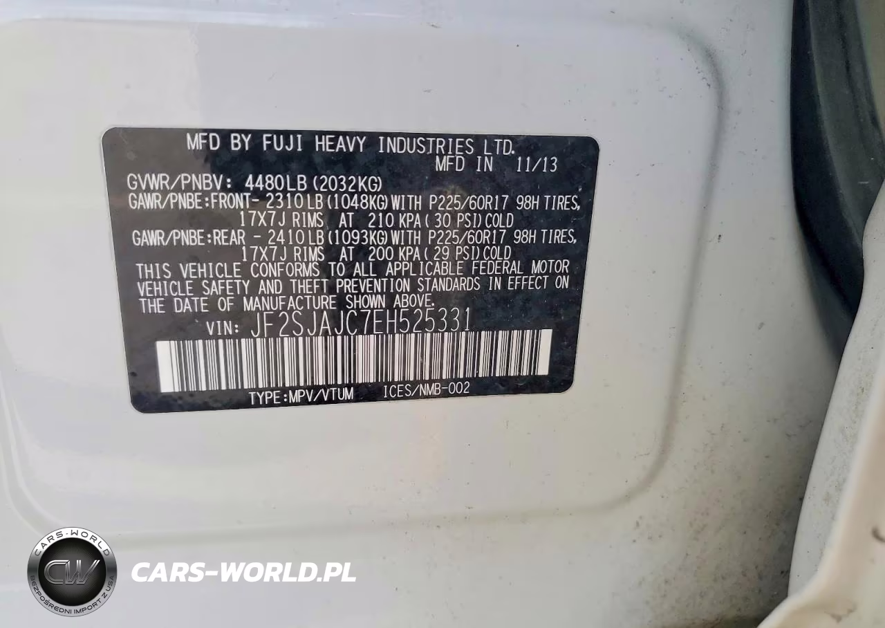 2014 Subaru Forester 2.5I Limited VIN:JF2SJAJC7EH525331 - 13