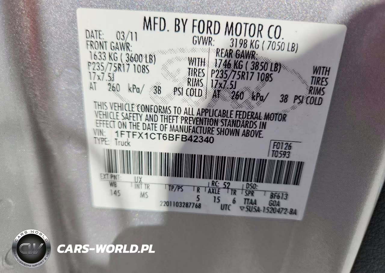 2011 Ford F150 Super Cab VIN:1FTFX1CT6BFB42340 - 12