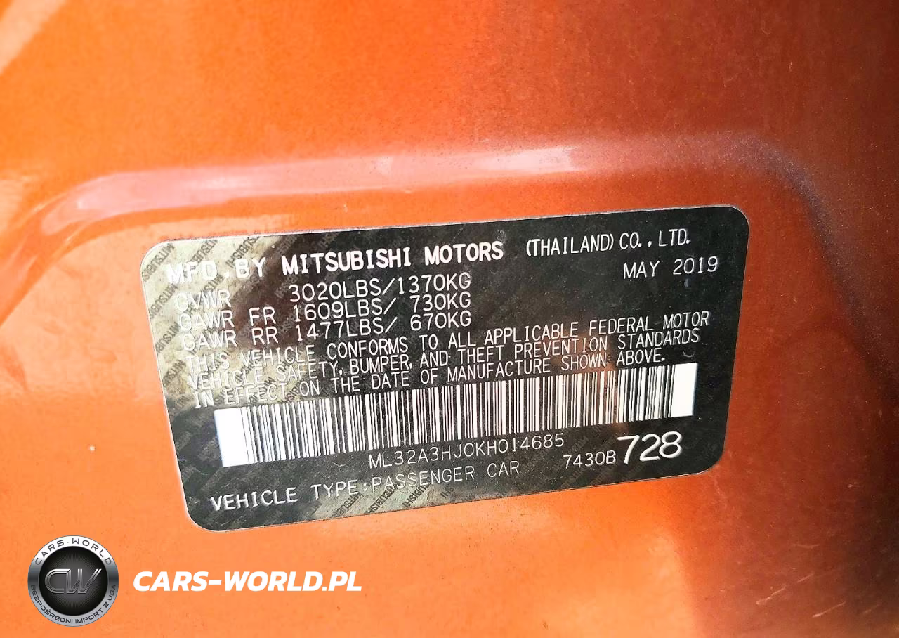 2019 Mitsubishi Mirage Es VIN:ML32A3HJ0KH014685 - 12