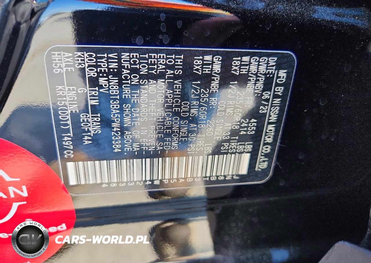 2023 Nissan Rogue Sv VIN:JN8BT3BA5PW423384 - 14