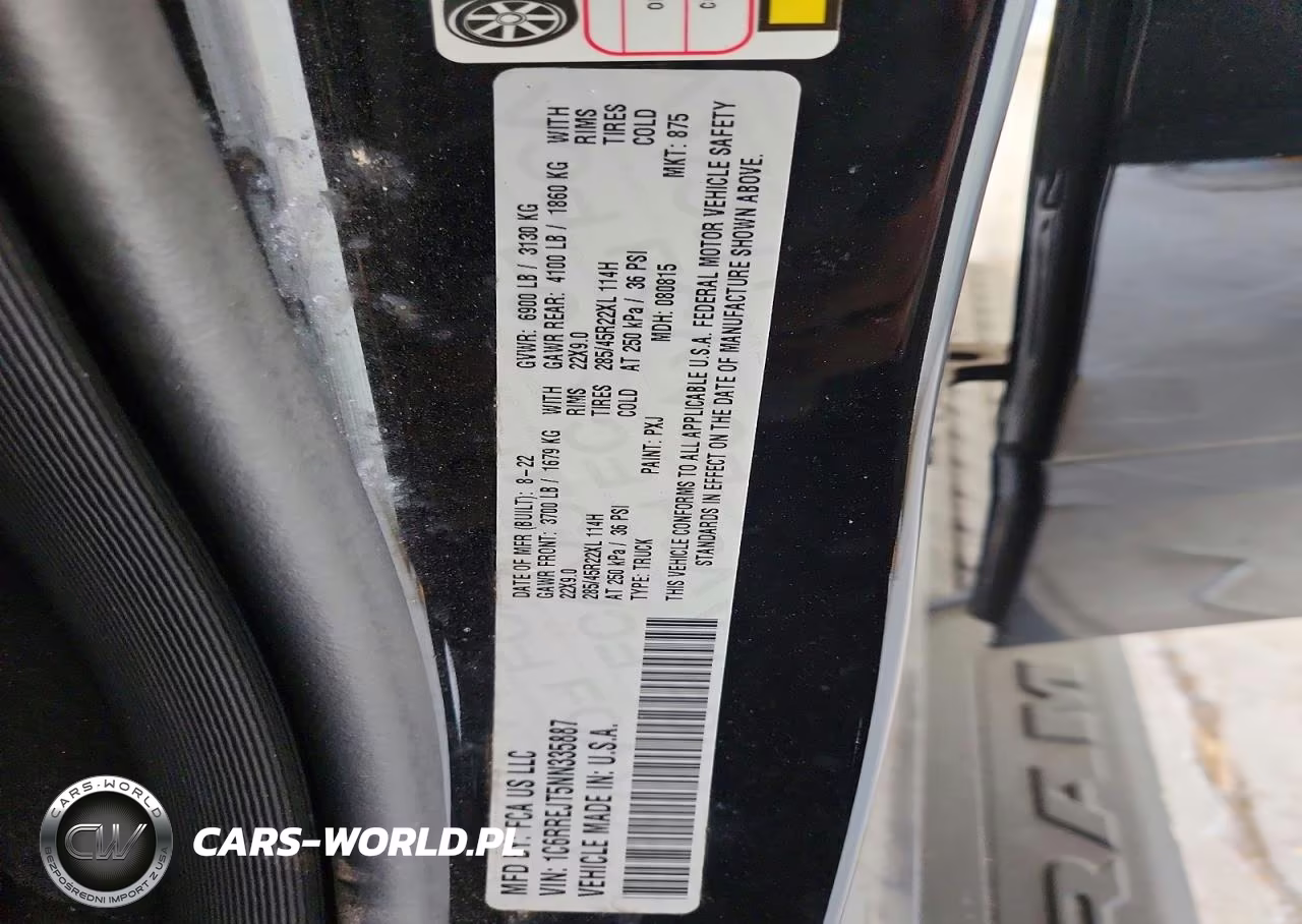 2022 Ram 1500 Laramie VIN:1C6RREJT5NN335887 - 12