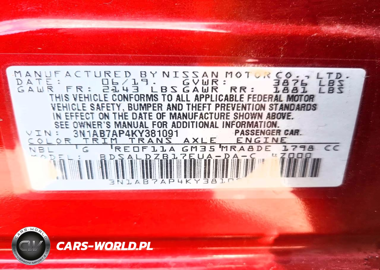 2019 Nissan Sentra Sv VIN:3N1AB7AP4KY381091 - 12