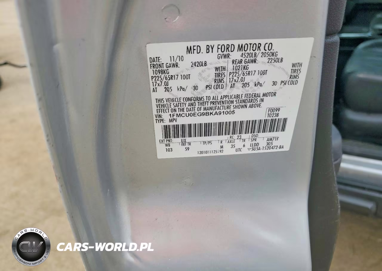 2011 Ford Escape Limited VIN:1FMCU0EG9BKA91005 - 13
