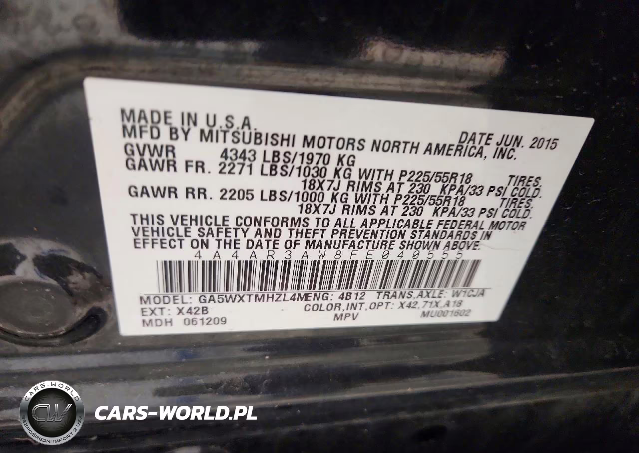 2015 Mitsubishi Outlander Sport Es VIN:4A4AR3AW8FE040555 - 13