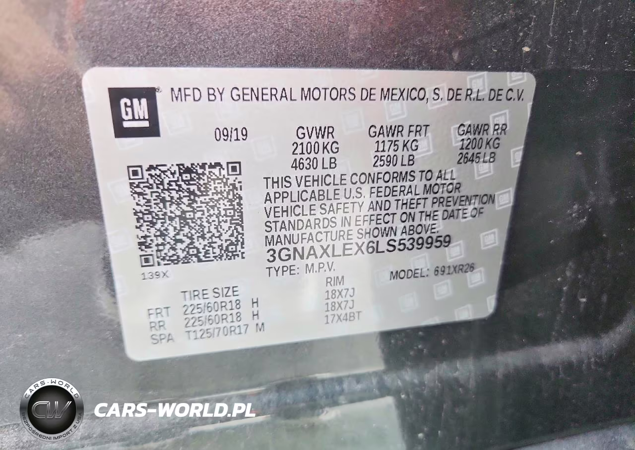 2020 Chevrolet Equinox Lt VIN:3GNAXLEX6LS539959 - 13