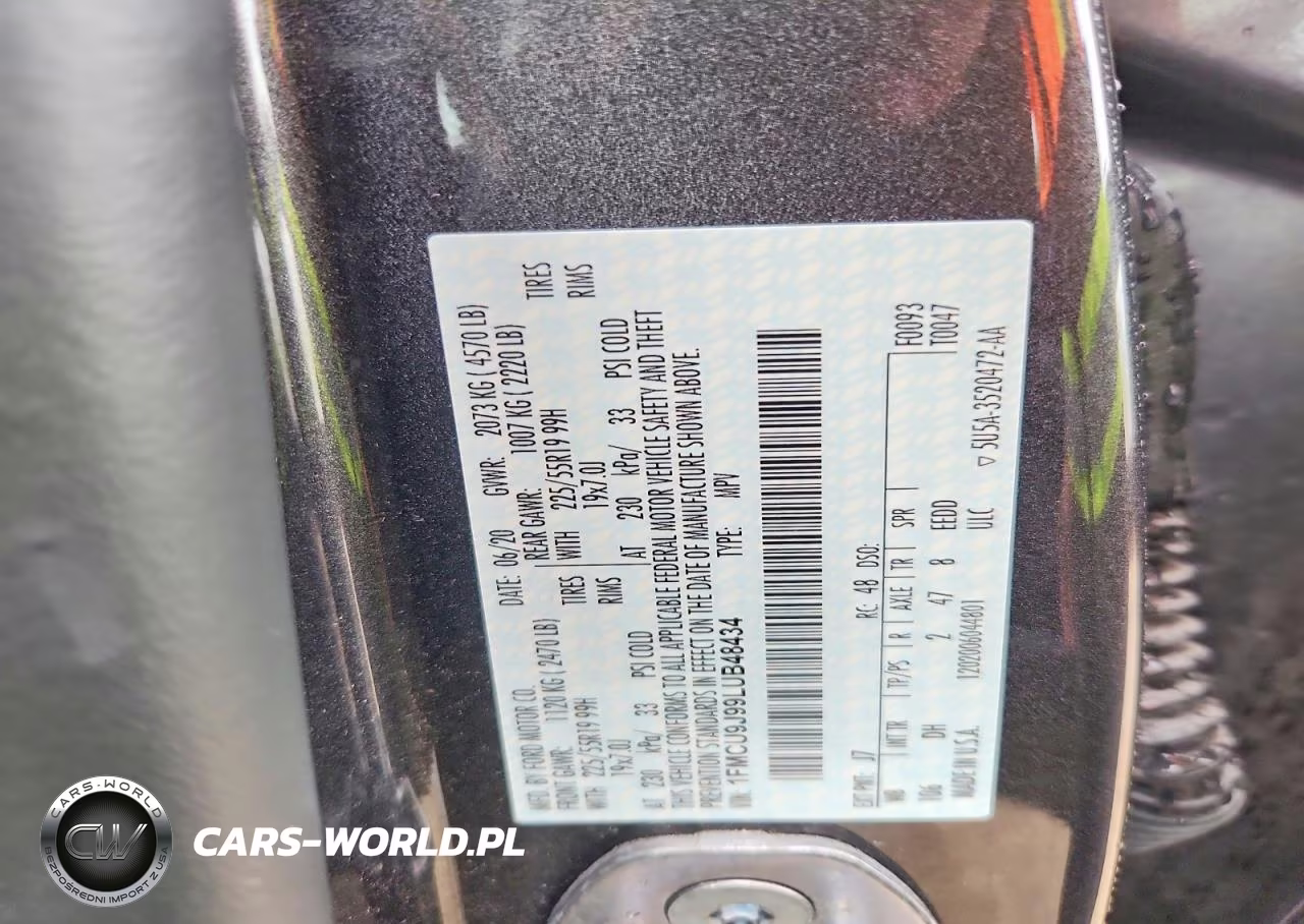 2020 Ford Escape Titanium VIN:1FMCU9J99LUB48434 - 13