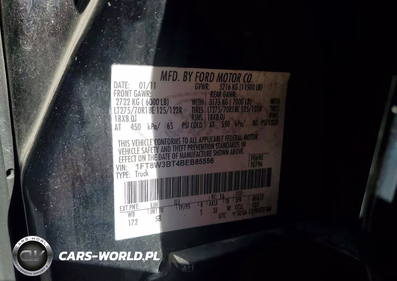 2011 Ford F350 Super Duty VIN:1FT8W3BT4BEB85556 - 12