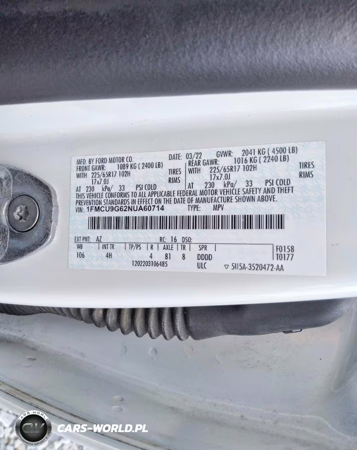 2022 Ford Escape Se VIN:1FMCU9G62NUA60714 - 12