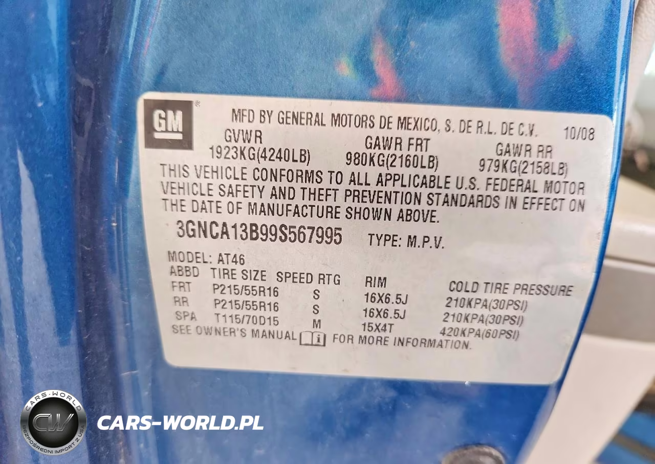 2009 Chevrolet Hhr Ls VIN:3GNCA13B99S567995 - 12