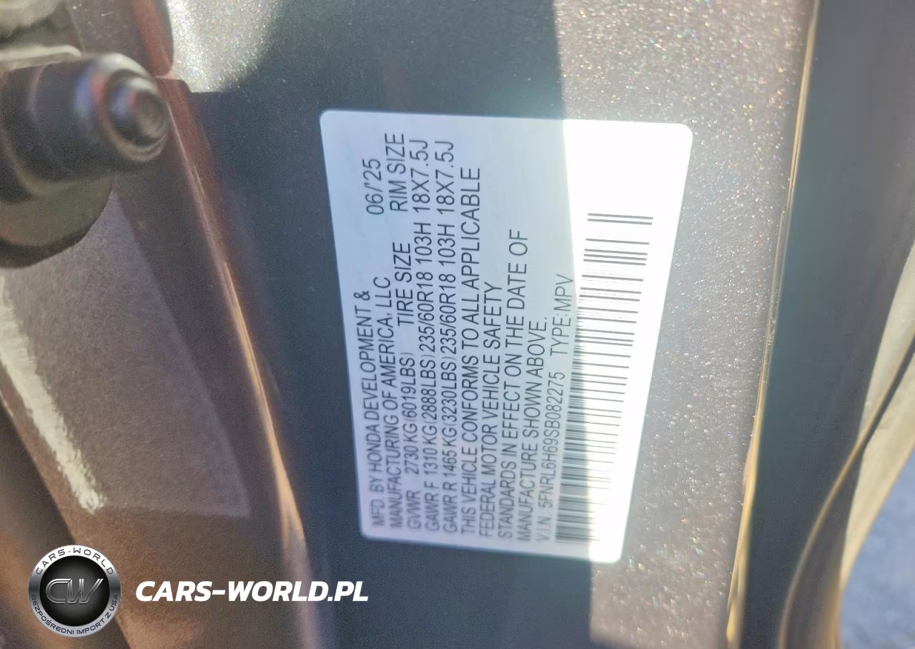 2025 Honda Odyssey Exl VIN:5FNRL6H69SB082275 - 13