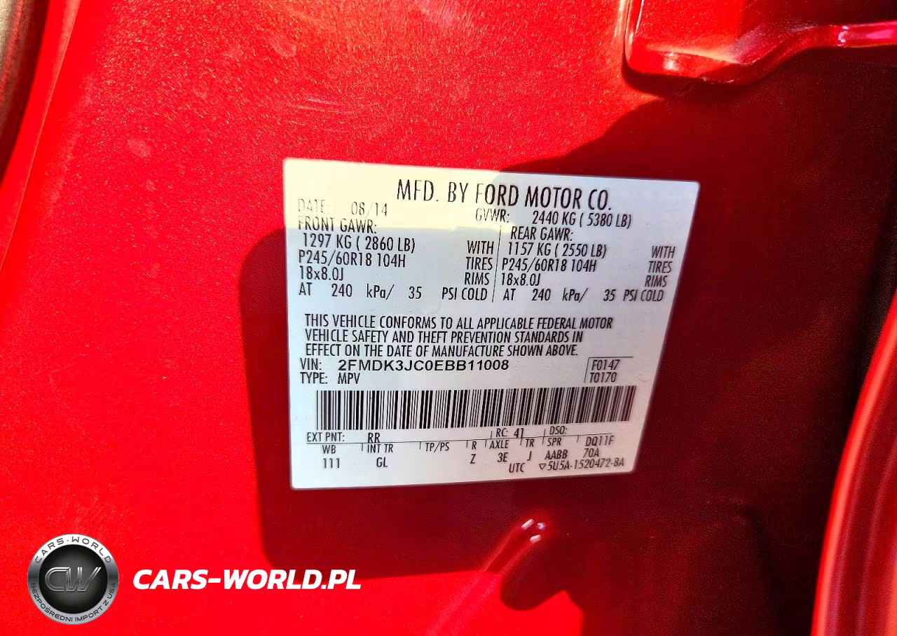 2014 Ford Edge Sel VIN:2FMDK3JC0EBB11008 - 12