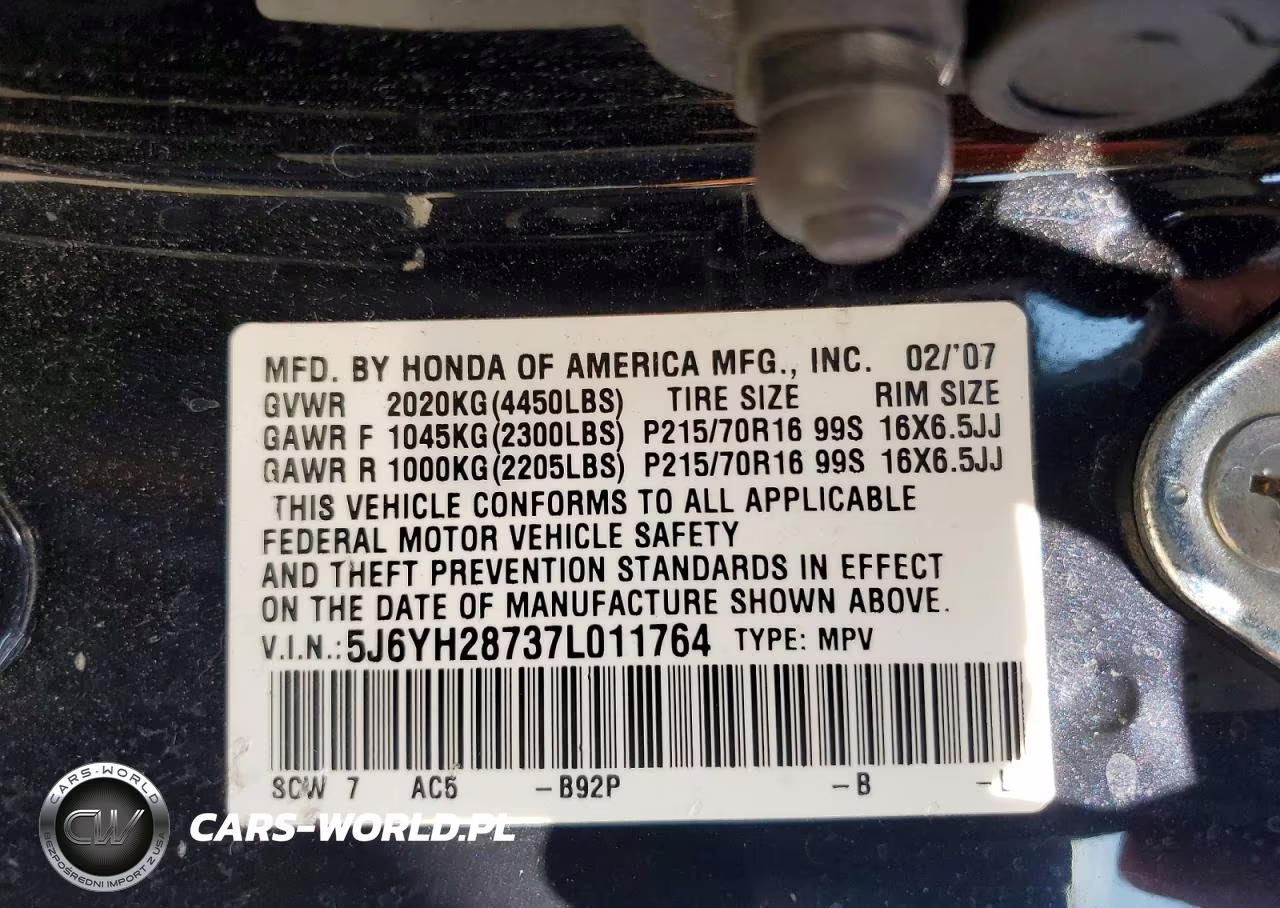 2007 Honda Element Ex VIN:5J6YH28737L011764 - 13