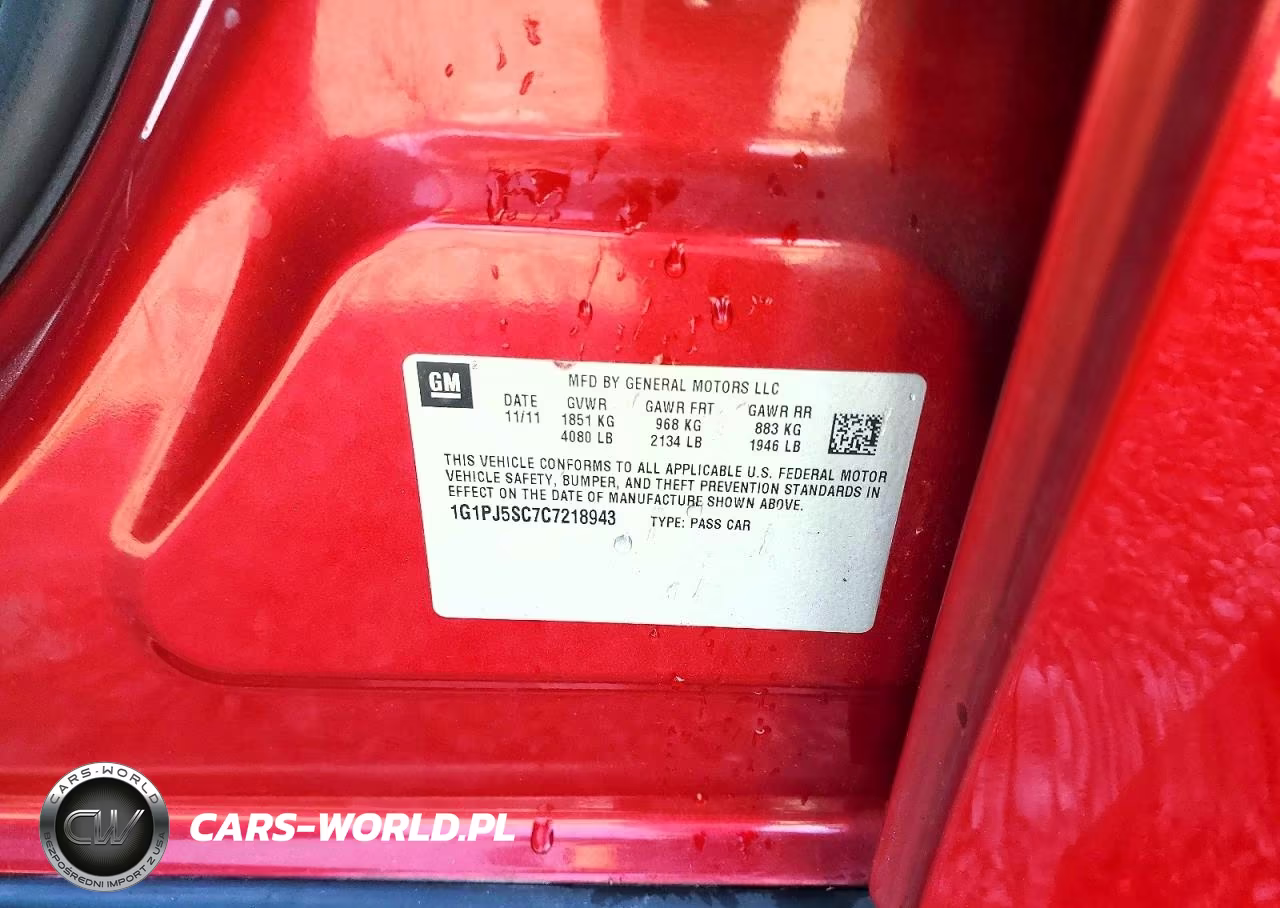 2012 Chevrolet Cruze Eco VIN:1G1PJ5SC7C7218943 - 12