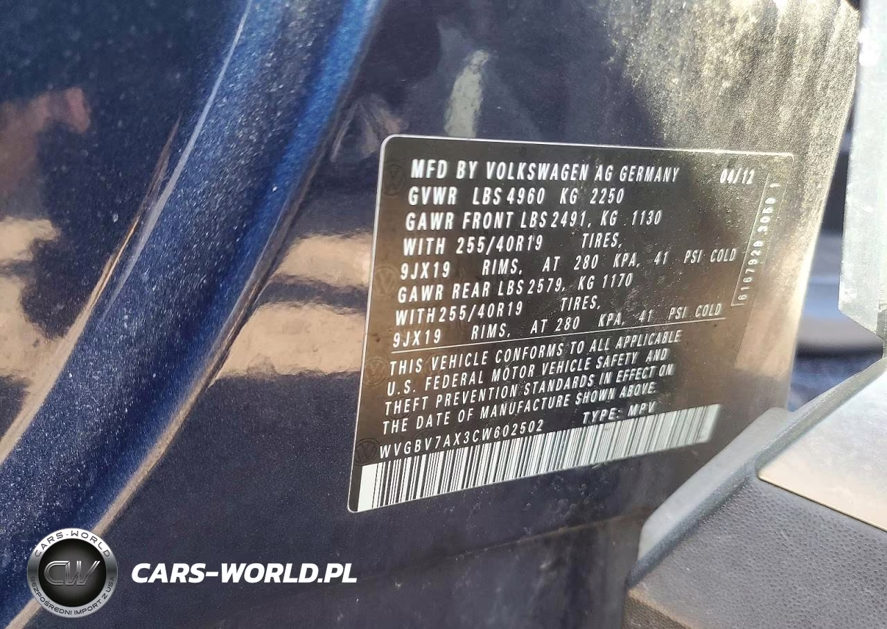 2012 Volkswagen Tiguan S VIN:WVGBV7AX3CW602502 - 13
