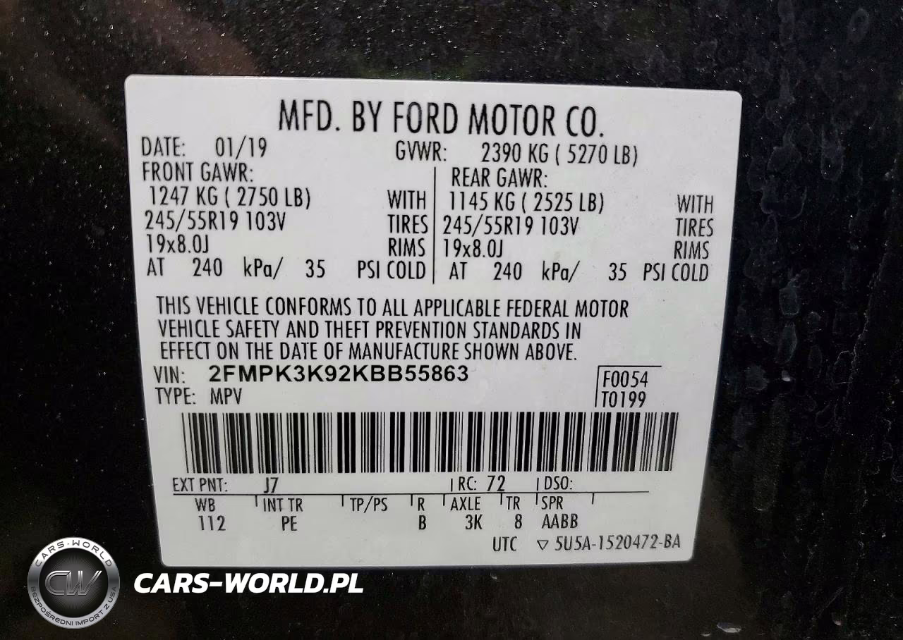 2019 Ford Edge Titanium VIN:2FMPK3K92KBB55863 - 14