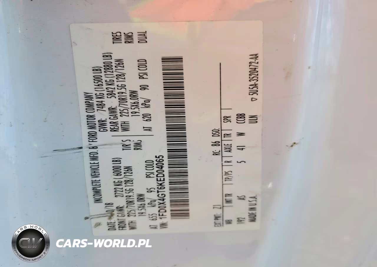 2019 Ford F450 Super Duty VIN:1FD0X4GT6KED04065 - 12