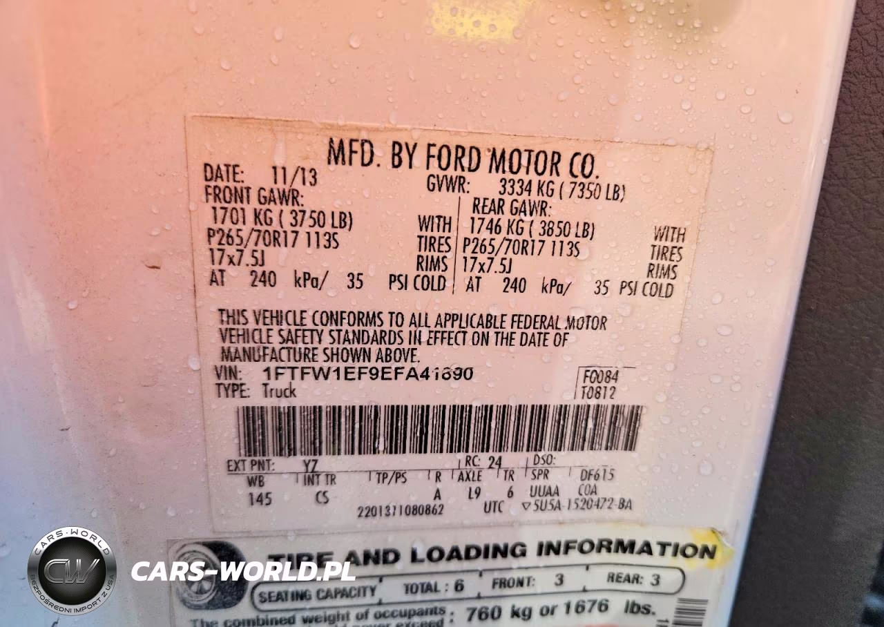 2014 Ford F150 Supercrew VIN:1FTFW1EF9EFA41890 - 13
