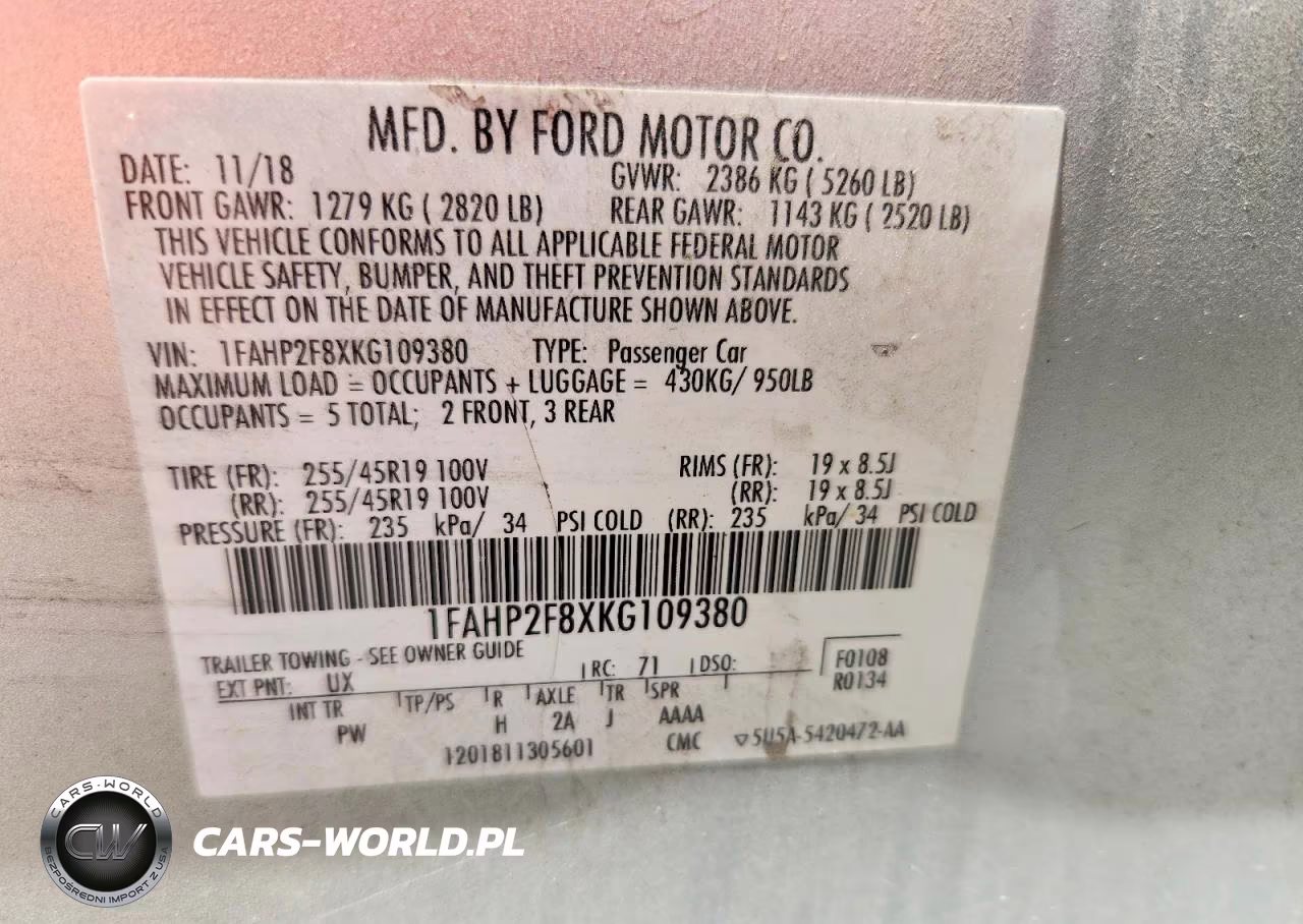 2019 Ford Taurus Limited VIN:1FAHP2F8XKG109380 - 13