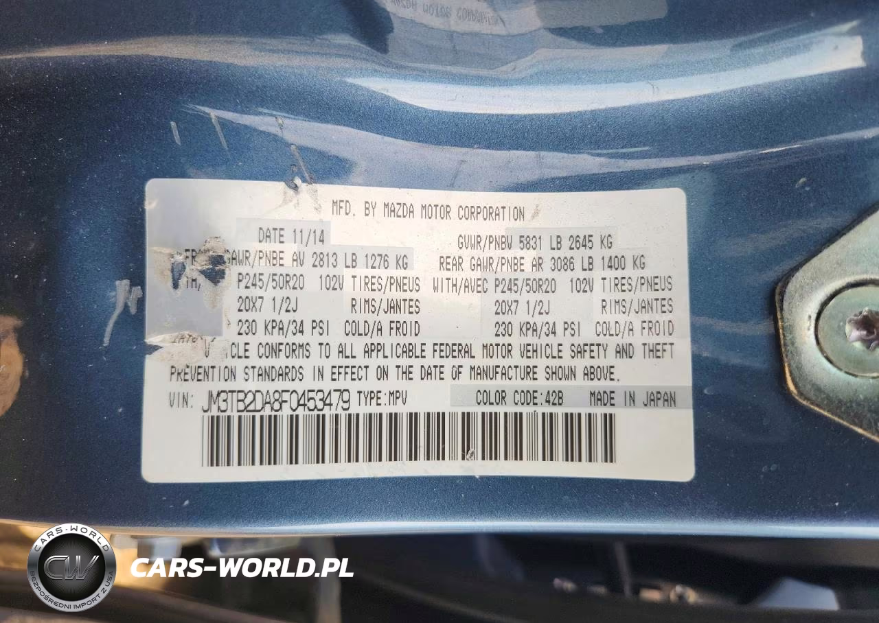 2015 Mazda Cx-9 VIN:JM3TB2DA8F0453479 - 14