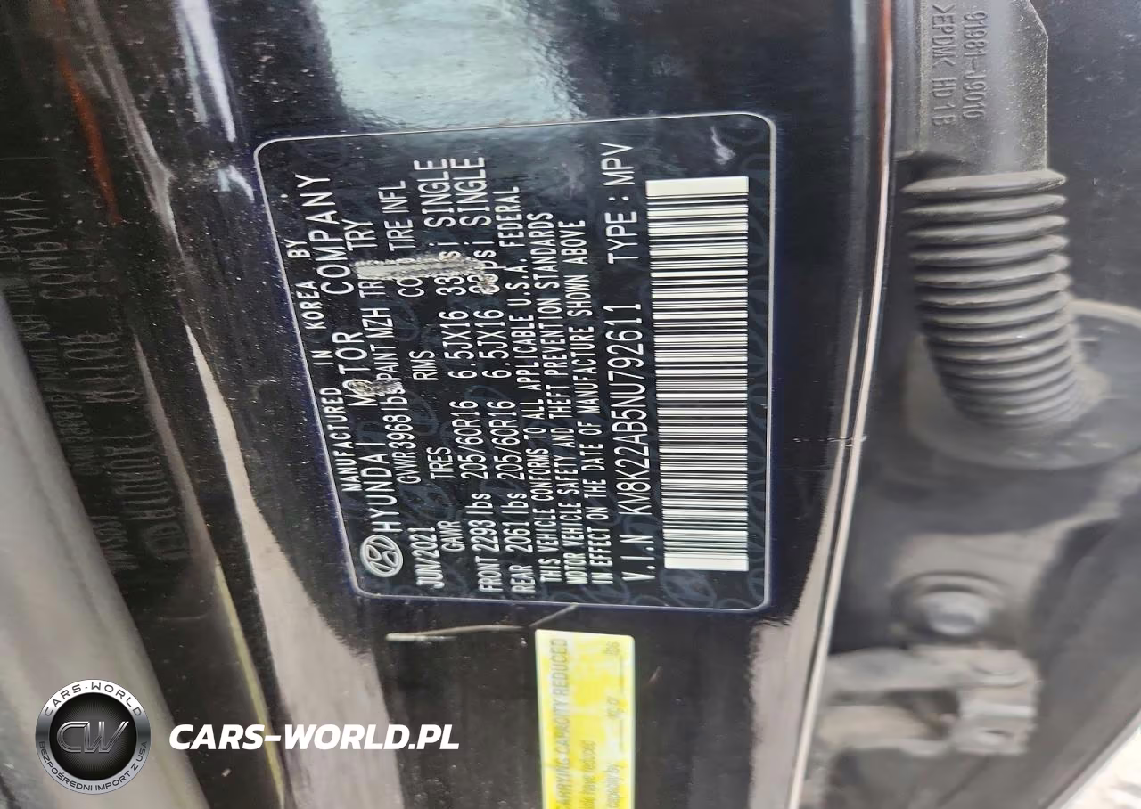 2022 Hyundai Kona Se VIN:KM8K22AB5NU792611 - 12