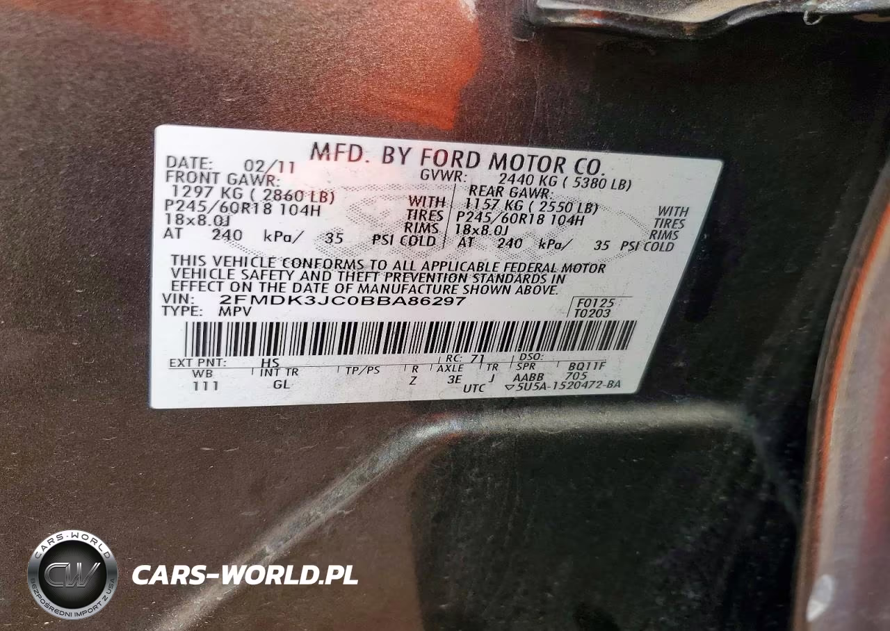 2011 Ford Edge Sel VIN:2FMDK3JC0BBA86297 - 13
