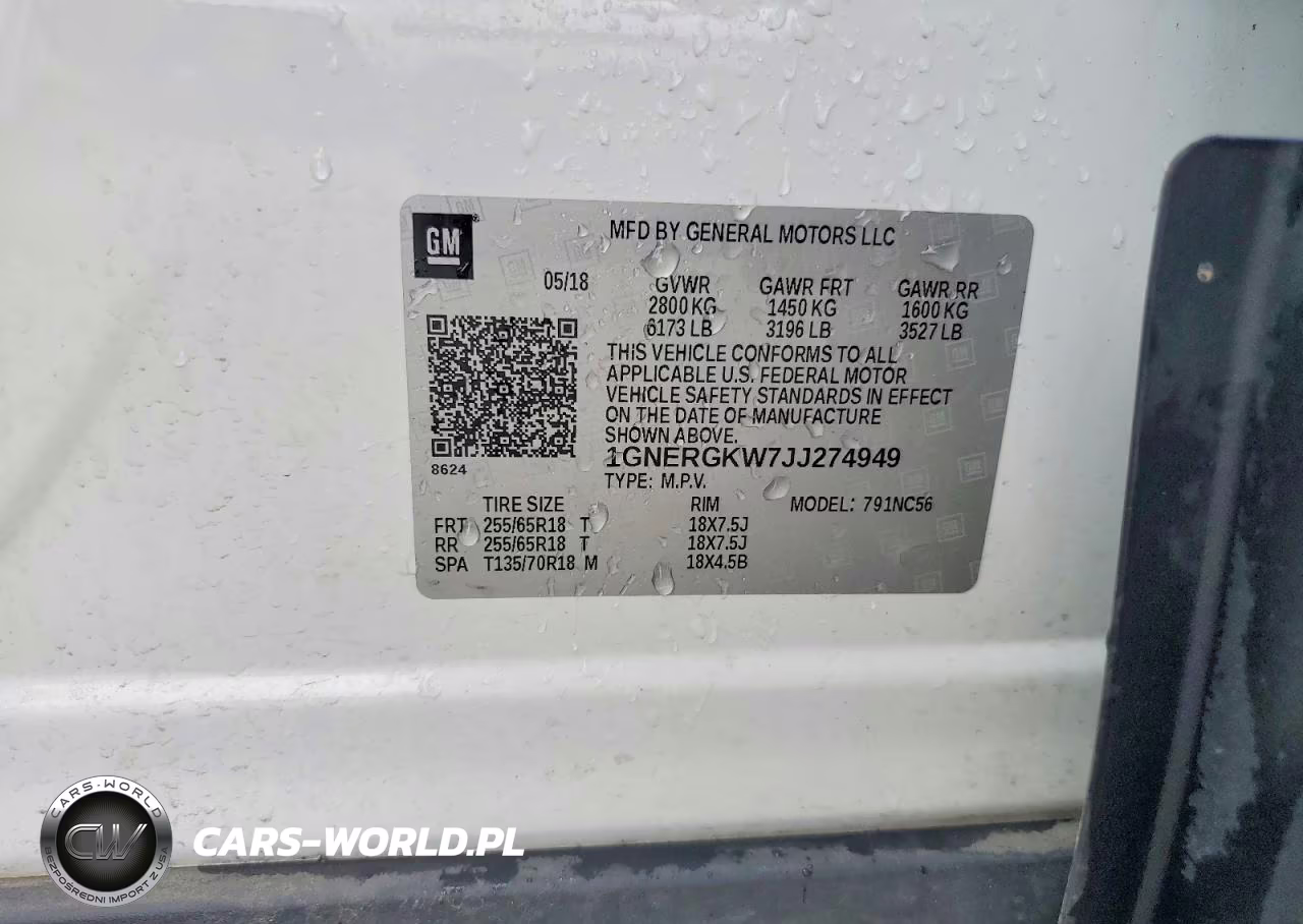 2018 Chevrolet Traverse Lt VIN:1GNERGKW7JJ274949 - 13